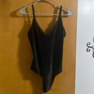 Black velvet bodysuit